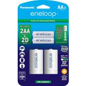 eneloop D Spacers with 2 AA eneloop 2100