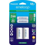 eneloop C Spacers with 2 AA eneloop 2100